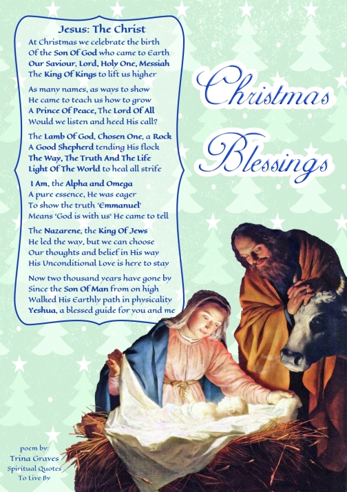 Jesus: The Christ - Christmas poem by Trina Graves of Spiritual Quotes To Live By